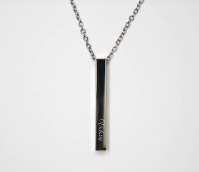 Personalized Vertical Bar Necklaces -