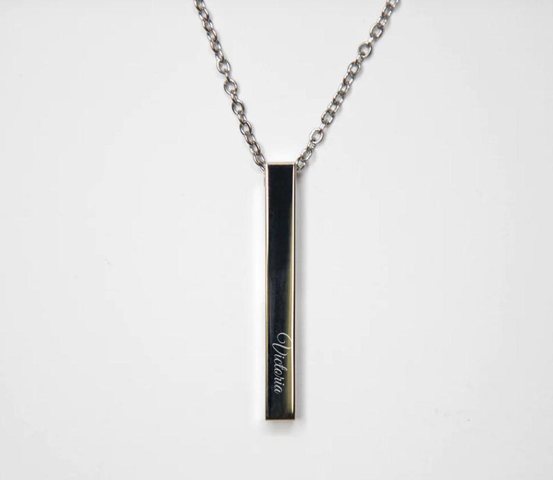 Personalized Vertical Bar Necklaces -