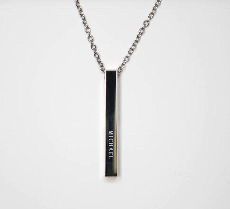 Personalized Vertical Bar Necklaces -