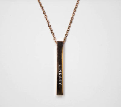 Personalized Vertical Bar Necklaces -  - Completeful