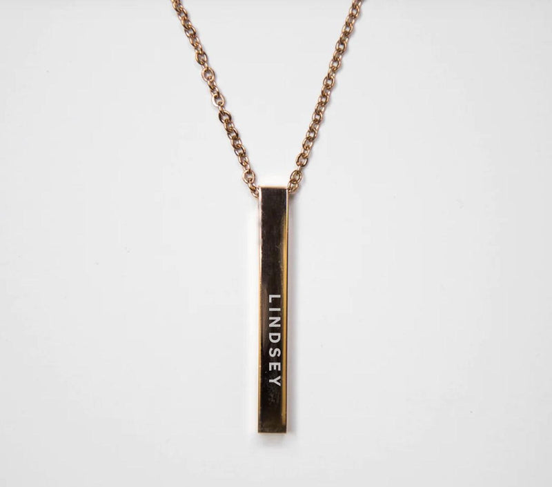 Personalized Vertical Bar Necklaces -