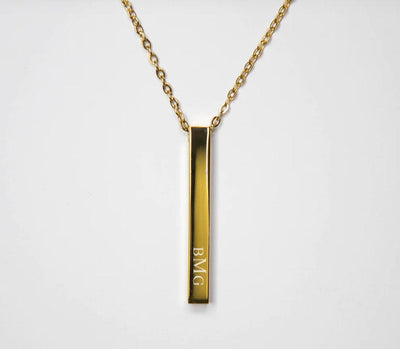 Personalized Vertical Bar Necklaces -