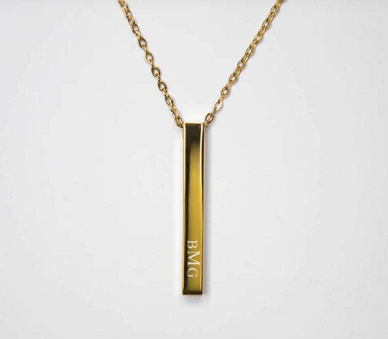 Personalized Vertical Bar Necklaces -