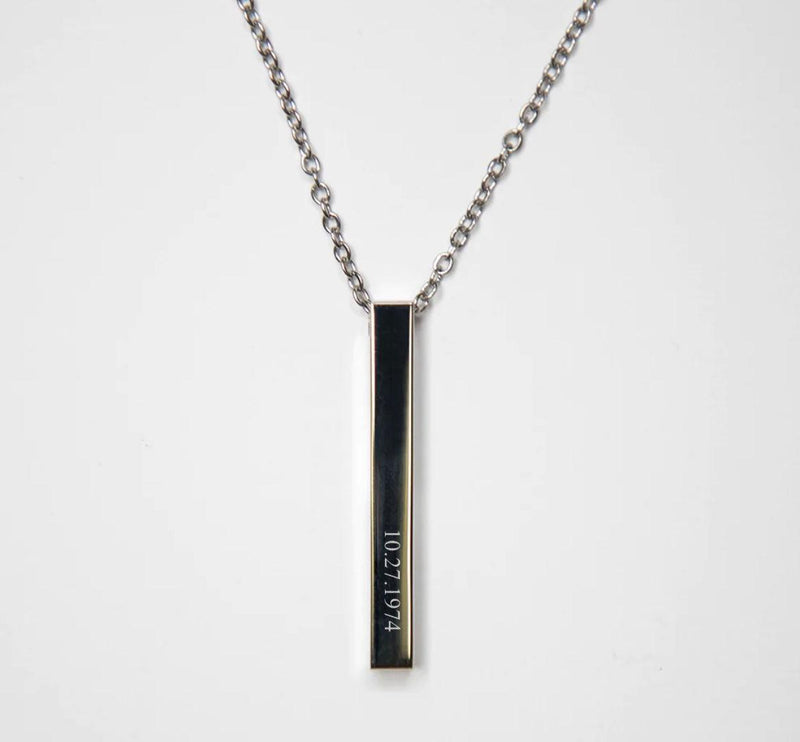 Personalized Vertical Bar Necklaces -