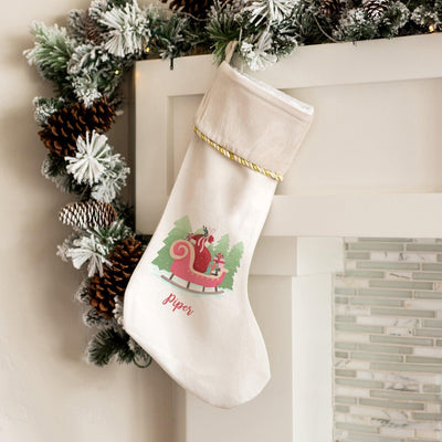 Personalized Kids Velvet Trimmed Christmas Stockings -  - Qualtry