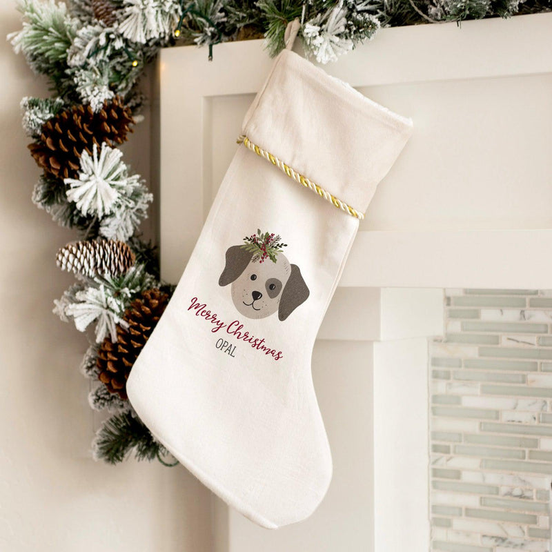Personalized Christmas Pet Stockings Velvet-Trimmed -  - Qualtry