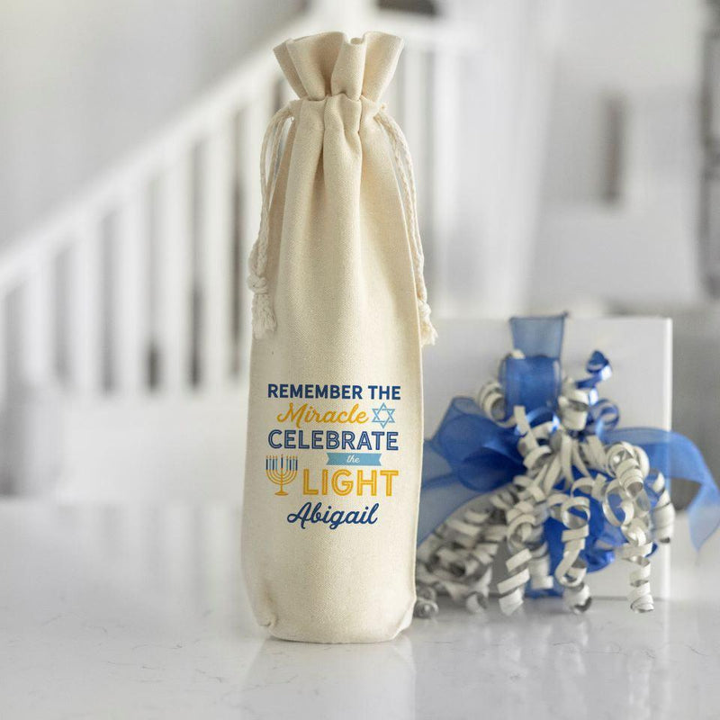 Personalized Hanukkah Wine Gift Bags -  - Qualtry