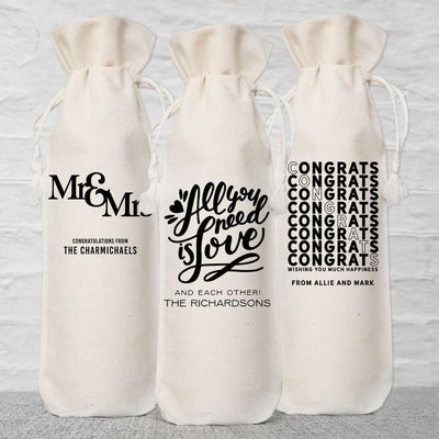 Personalized Wedding Wine Gift Bags -  - Qualtry