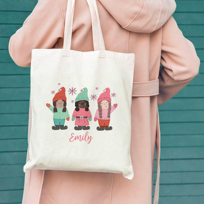 Personalized Girls Christmas Tote Bags -  - Wingpress Designs