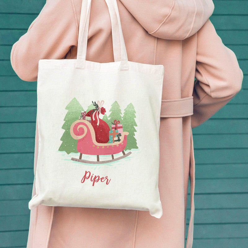 Personalized Girls Christmas Tote Bags A Gift Personalized