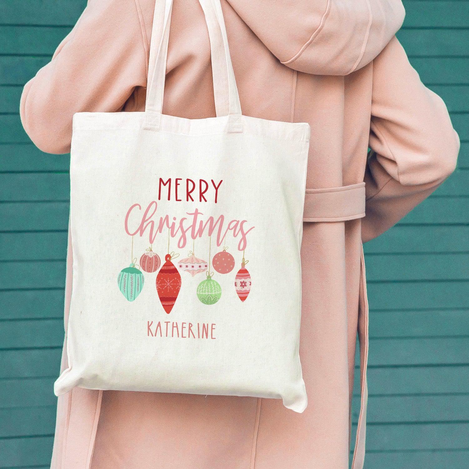Personalized Girls Christmas Tote Bags A Gift Personalized
