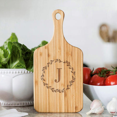 Wreath Monogram Bamboo Serving Boards -  - Qualtry