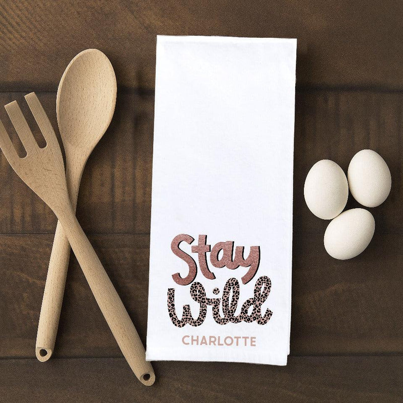 Personalized Animal Print Tea Towels -