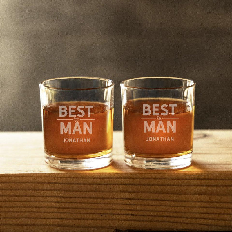 Personalized Best Man Lowball Glasses -  - Completeful