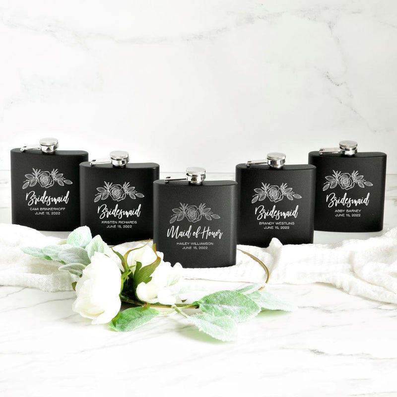 Personalized Bridesmaid Flasks -