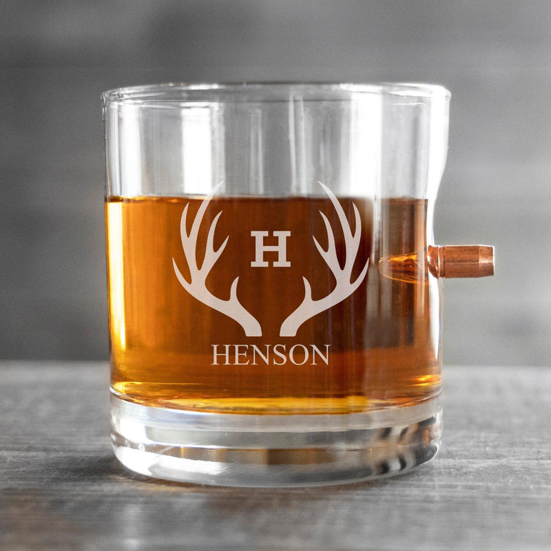 Personalized Bullet Whiskey Glass - Lowball Whiskey Glass -  - JDS