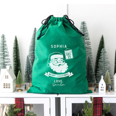 Personalized Christmas Cotton Santa Bags -