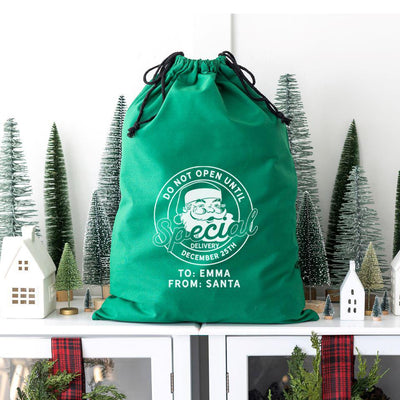 Personalized Christmas Cotton Santa Bags -
