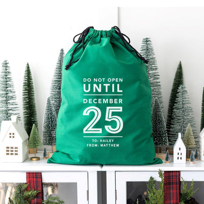 Personalized Christmas Cotton Santa Bags -