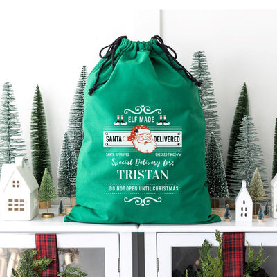 Personalized Christmas Cotton Santa Bags -