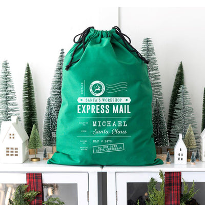 Personalized Christmas Cotton Santa Bags -