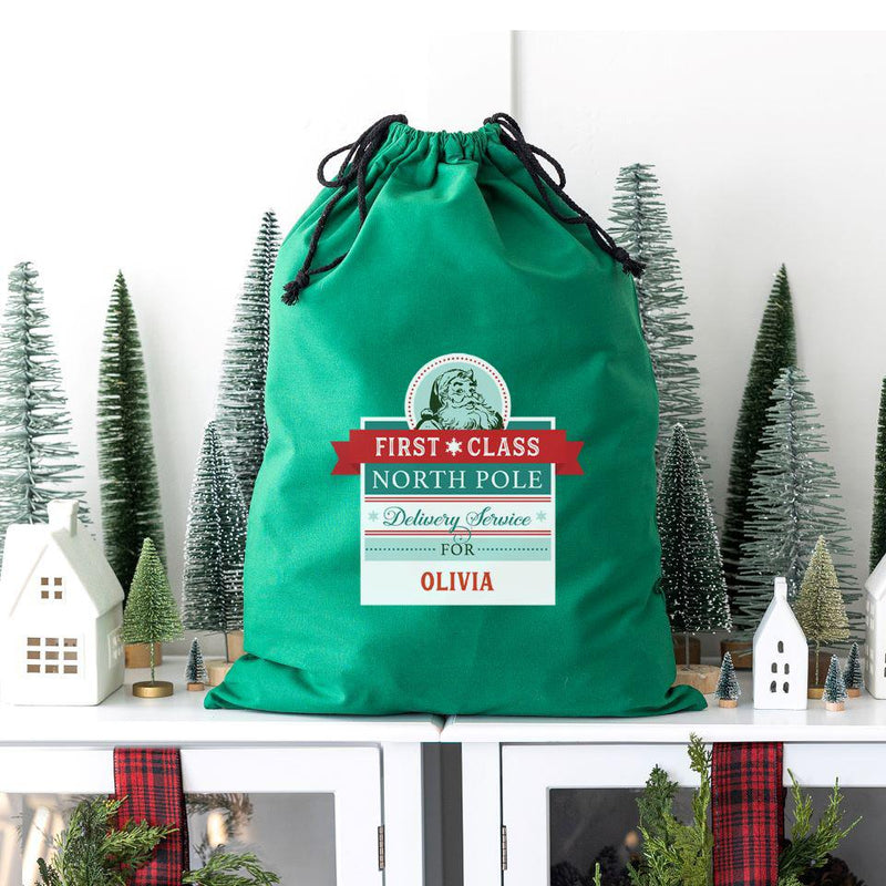 Personalized Christmas Cotton Santa Bags -