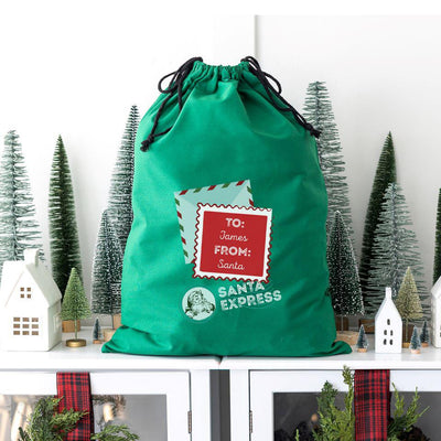 Personalized Christmas Cotton Santa Bags -