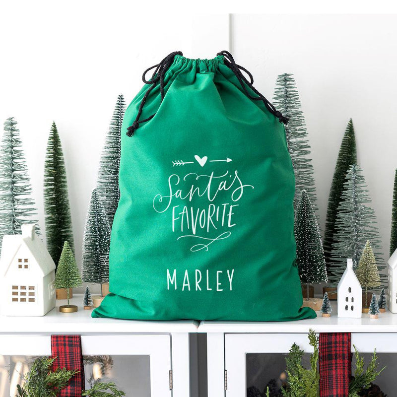 Personalized Christmas Cotton Santa Bags -