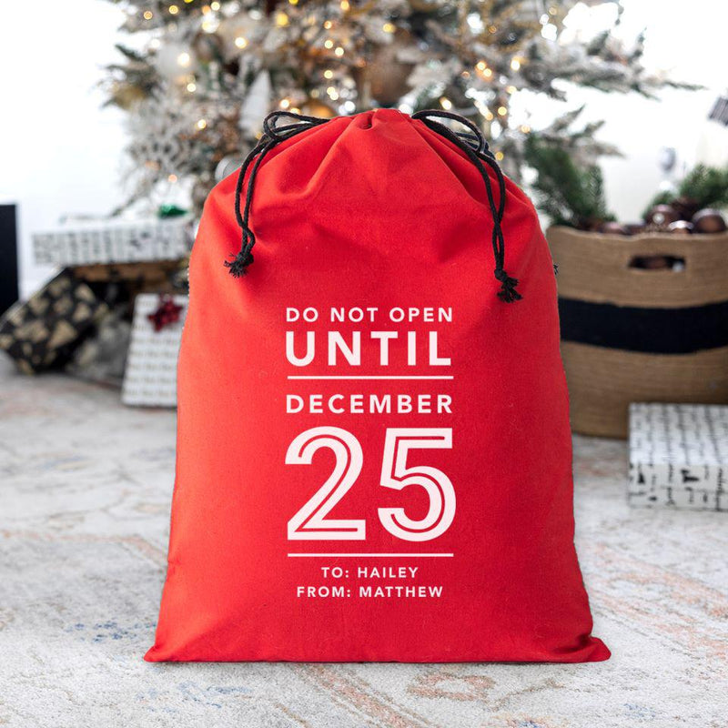 Personalized Christmas Cotton Santa Bags -
