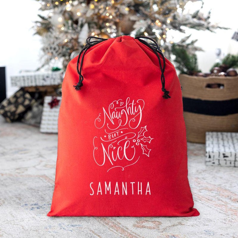 Personalized Christmas Cotton Santa Bags -