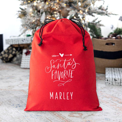 Personalized Christmas Cotton Santa Bags -