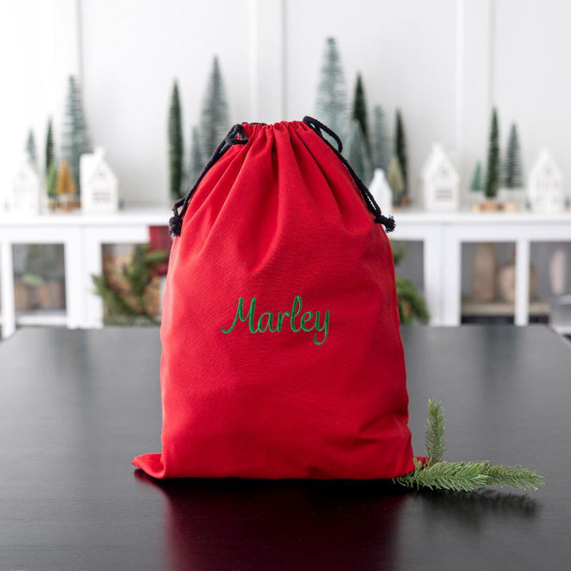 Personalized Embroidered Cotton Santa Bags -  - Qualtry