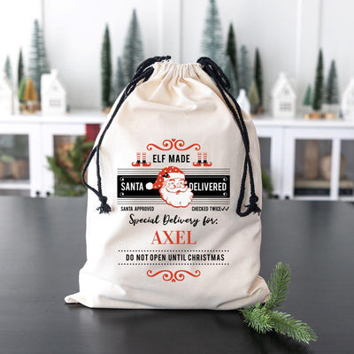 Personalized Christmas Cotton Santa Bags -  - Wingpress Designs
