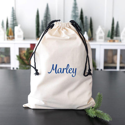 Personalized Embroidered Cotton Santa Bags -  - Qualtry