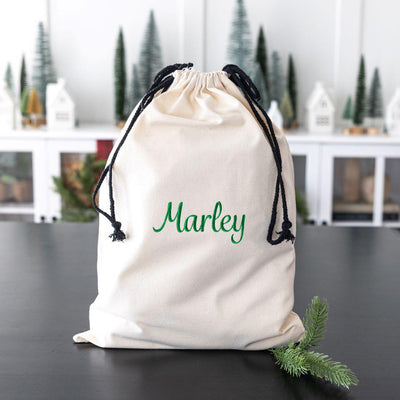 Personalized Embroidered Cotton Santa Bags -  - Qualtry