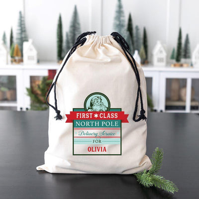 Personalized Christmas Cotton Santa Bags -  - Wingpress Designs
