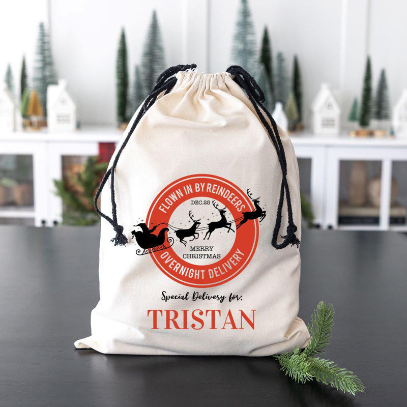 Personalized Christmas Cotton Santa Bags -  - Wingpress Designs