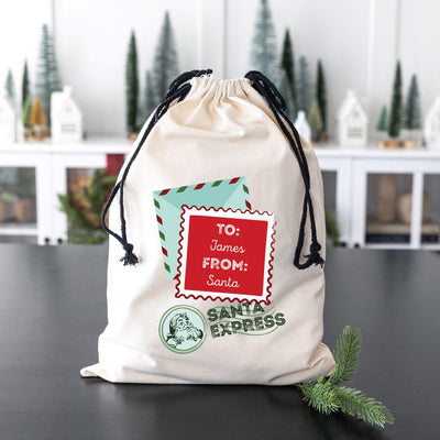Personalized Christmas Cotton Santa Bags -  - Wingpress Designs