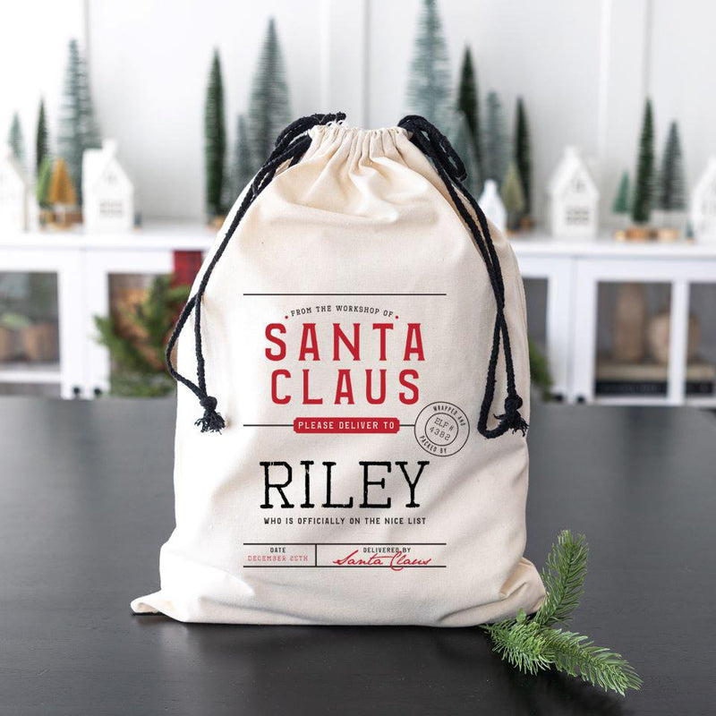 Personalized Christmas Cotton Santa Bags -  - Wingpress Designs