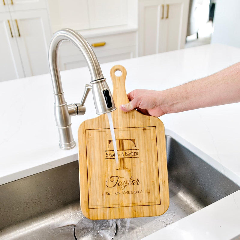 Personalized Handled Bamboo Serving Boards (Modern Collection)- Small – A  Gift Personalized