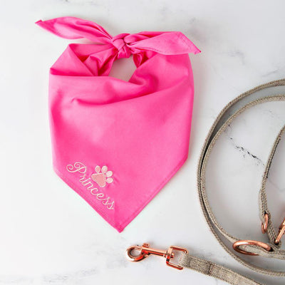 Embroidered Dog Bandanas - Small / Pink - Qualtry