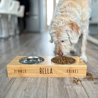 Personalized Dog and Cat Feeding Stands with Bowls -  - Qualtry