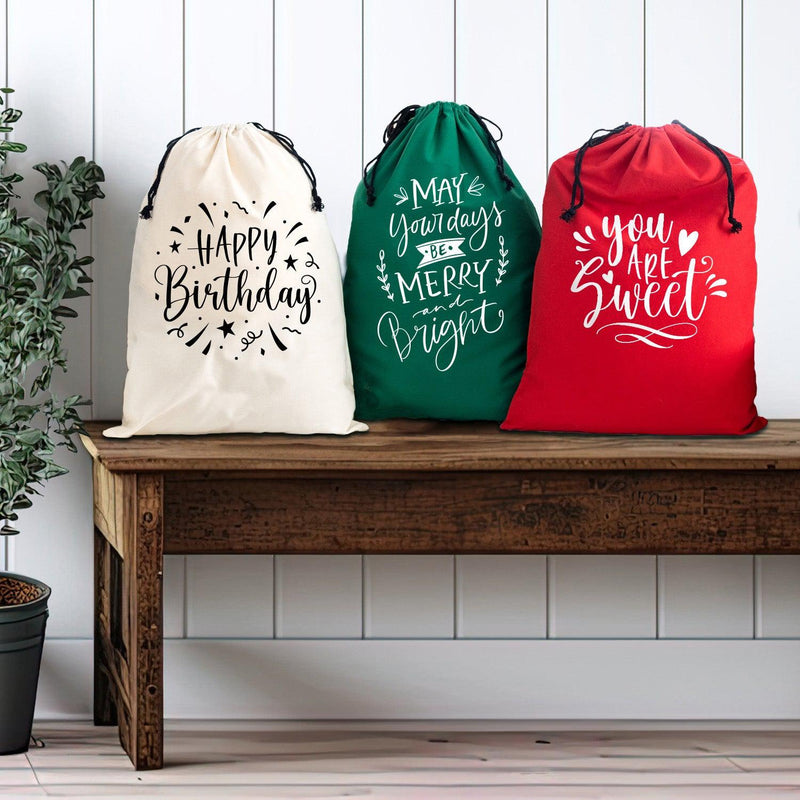 Canvas Cotton Gift Bag Set -  - Qualtry