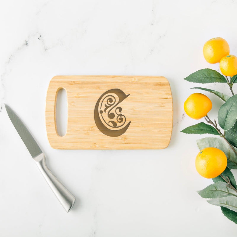 Flourish Monogram Medium Easy Carry Cutting Board -  - Qualtry