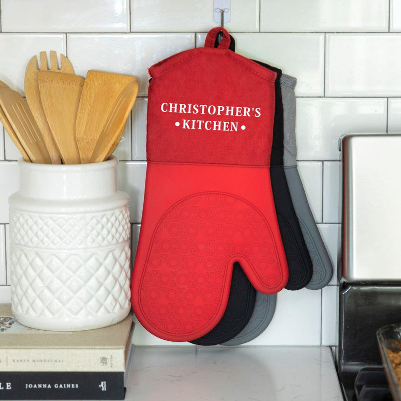 Silicone Red Oven Mitts