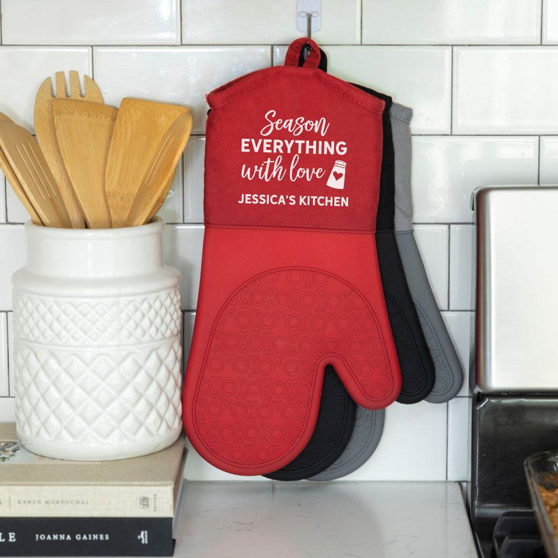 Personalized Oven Mitts - Custom Silicone Oven Mitts – A Gift Personalized