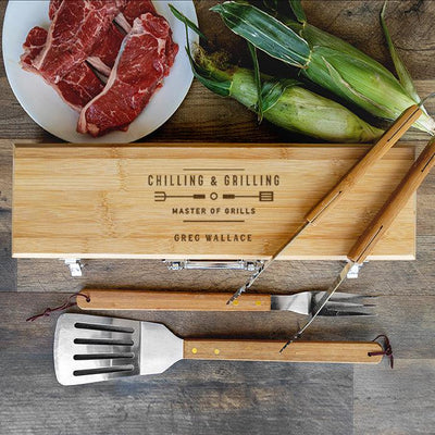 Personalized Grill Bundle Gift Set  - Grill Set & Grill Apron -  - JDS