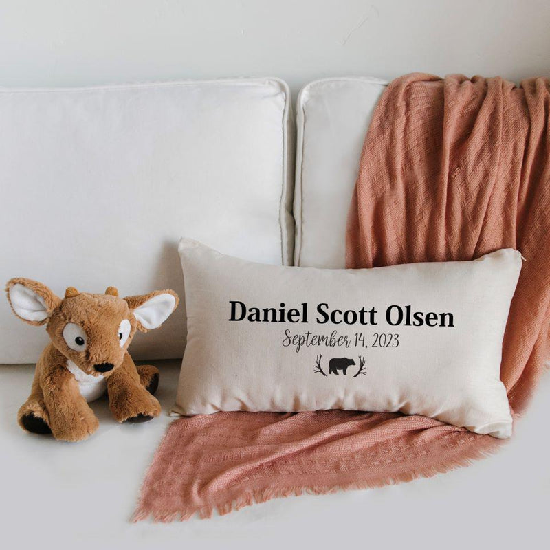 Personalized Baby Birth Stats Lumbar Throw Pillow Covers -  - Qualtry