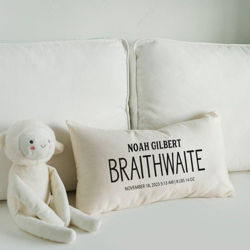 Personalized Baby Birth Stats Lumbar Throw Pillow Covers -  - Qualtry
