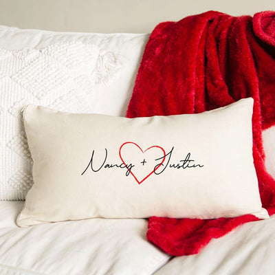 Personalized Valentine's Day Lumbar Pillow Covers -